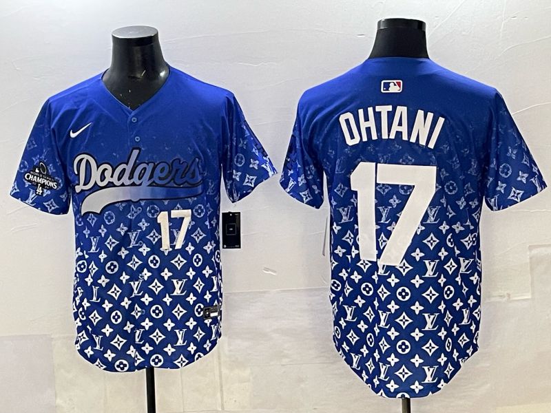 Men Los Angeles Dodgers 17 Ohtani Blue Nike 2025 MLB jersey 015